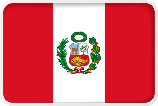 Rectangular Flag Peru with Shadow Inside